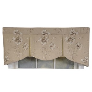 RLF Home 3" Rod Pocket High Quality Fabric Desert Flower Mandy Valance for Windows 50" x 17" Camel - 1 of 4