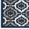 Modway Kalinda Rustic Vintage Moroccan Trellis 8x10 Area Rug - Ivory, Blue and Brown,  100% Soft Heat-Set Polypropylene ,  Tight Low Pile Weave - 2 of 4