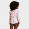 Toddler Girls' Long Sleeve Two Piece Multi Floral  Rash Guard Swimwear Set - Cat & Jack™ Cream - 2 of 3