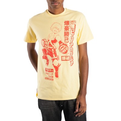My Hero Academia Izuku Midoriya Men's Yellow T-Shirt Tee Shirt