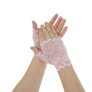 Unique Bargains Halloween Christmas Women's Half Finger Thin Sunblock Fingerless Gloves 1 Pair - 1 of 4