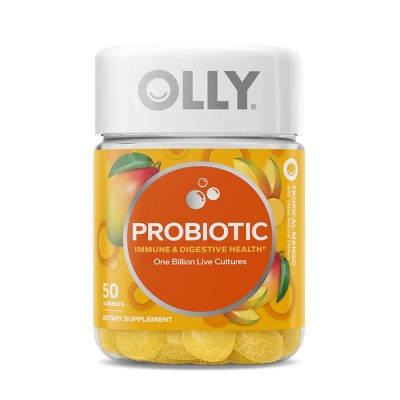 OLLY Probiotic Chewable Gummies - Tropical Mango - 50ct