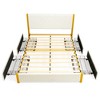 Costway Full\Queen Size Upholstered Bed Frame Wooden Slatted Adjustable Headboard 4 Drawers - 2 of 4