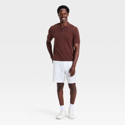 Мужские рубашки Goodfellow & Co Men's Modern Sport Novelty Knit Polo Shirt - Goodfellow & Co™ Brown L — фото 2