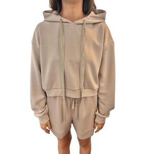 Women's Cropped Drawstring Hoodie - P.CILL - 1 of 3
