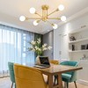 POWLIG 6-Light Gold Mid Century Modern Nordic Sputnik Chandelier Flush Mount - 3 of 4