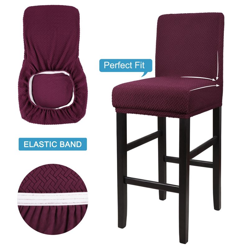 PiccoCasa Bar Stool Covers Pub Counter Stool Cover Chair Seat Cover Stretch Washable Slipcovers, 2 of 4