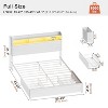 WOWLIVE Full Platform Bed Frame with LED Headboard & Storage Drawers, Storage Bed Frame with Charging Station, Wood Headboard with Metal Slats, White - 4 of 4