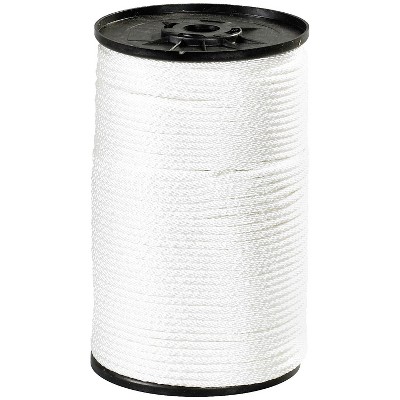 Box Partners Solid Braided Nylon Rope 1/4" 1 150 lb White 500'/Case TWR119