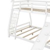 PAGED Twin over Twin Bunk Bed House Shaped Pine Bed Frame with Trundle, Slide, Storage Stairs and Guardrails for Bedroom - 3 of 4