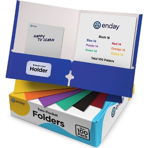Paper Folders with Pockets 2 Pocket Folders Bulk,Two Pocket Folders , Bulk Folders , 100 Pack File Folders with Pockets, 25 Pack - by Enday - 1 of 4