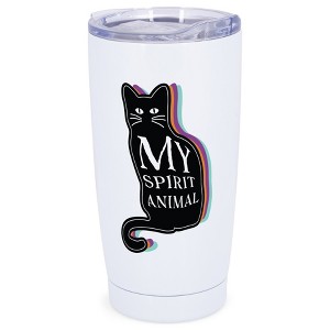 Elanze Designs My Spirit Animal Black Cat Halloween Wrap-Around Design 20 Ounce Stainless Steel On-The-Go Coffee Mug, Thermal Travel Tumbler with Leak - 1 of 4