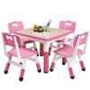 Kids Table and Chairs Set, Graffiti Desktop Plastic Children Art Table with Seat, Height Adjustable Toddler Table and Chair Set - 2 of 4