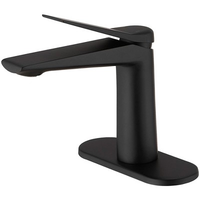 BWE Single Hole Single-Handle Bathroom Faucet in Matte Black