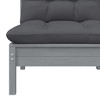 vidaXL Patio Middle Sofa - Comfortable Garden Lounge Furniture with Anthracite Cushions - Durable & Sturdy Solid Pinewood Construction - Gray - 4 of 4