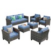 XIZZI Patio Furniture Set 7 Pieces Outdoor Conversation Sets Wicker Sectional Couch Set with Chairs for Garden Backyard Porch - 2 of 4