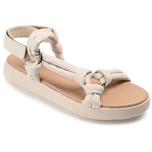 Journee Collection Womens Marri Tru Comfort Foam Multi Strap Flat Sandals,  Off White 11 : Target