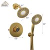 CASAINC 5 inches Wall Mounted Dual Head Shower System with Handheld Spray, Brushed Gold - 3 of 4