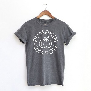 Simply Sage Market Women's Pumpkin Season Circle Short Sleeve Garment Dyed Tee - 1 of 2