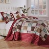 Greenland Home Fashions 3pc Oxford Traditional Bedspread Bedding Set Red - 2 of 4