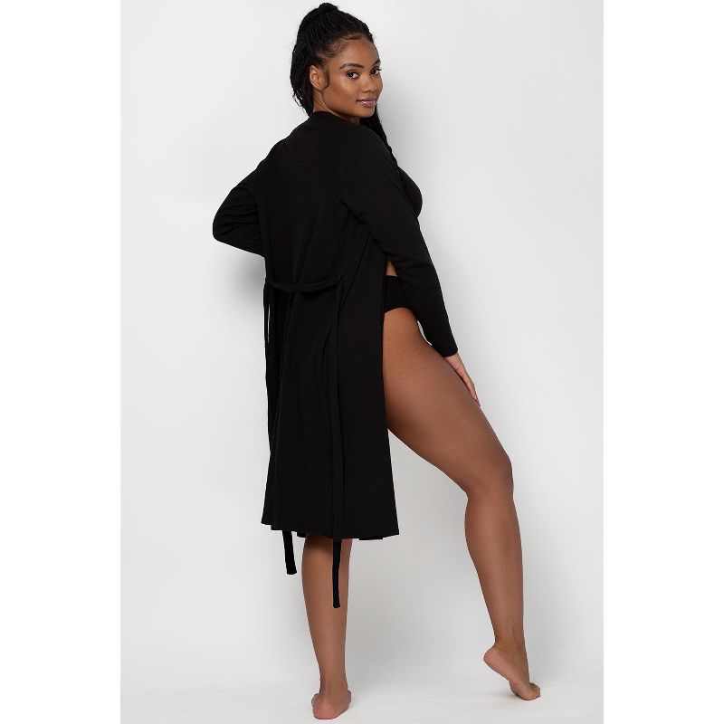 Smart & Sexy Comfort Cotton Rib Cardigan Robe, 3 of 8