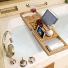 Unique Bargains Bamboo Non-Slip Expandable Bath Serving Table Tray Shower and Bath Caddies Brown 1 Pc - 3 of 4