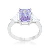 Slickblue 4.5ct CZ Engagement Ring for Women, Classic Style, Rhodium Plated, Trillion Cut, Color Options, Sizes 5-10 - 3 of 4
