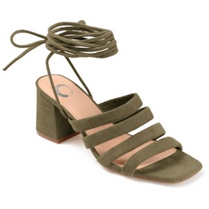 Journee Collection Womens Sevyn Open Square Toe Block Heel Sandals Green 6.5 - 1 of 4