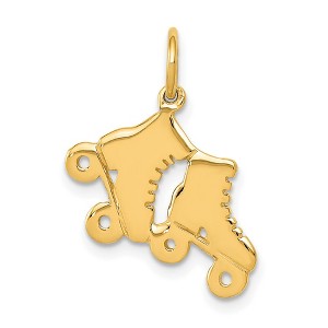 Black Bow Jewelry 14k Yellow Gold Polished Roller Skates Charm - 1 of 4