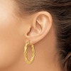 Black Bow Jewelry 4mm x 36mm Polished 14k Yellow Gold Hollow Twisted Round Hoop Earrings - 3 of 4