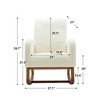 Modern Glider Chair, Recliner Armchair with Wood Legs and Side Pocket, Nursery Rocking Accent Chair with High Back for Living Room Bedroom - 4 of 4