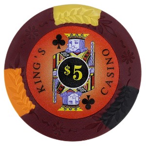 Slickblue 14-Gram Poker Chips 25-Pack, King's Casino Design, Four-Tone Color, Floral Edge Mold, $0.25-$10K - 1 of 3