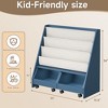 Kids Bookshelf and Toy Storage Organizer, Multifunctional 4 Tier Wooden Kids Book Shelf with Bookcase Display Stand in Kids Room - 4 of 4