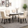 Tangkula Upholstered Dining Chairs Set of 4 w/ Rubber Wood Legs Padded Seat Nailhead Trim - 2 of 4