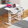 Mobile Standing Desk, Height Adjustable Stand Up Desk with Lockable Wheels, Portable Rolling Laptop Desk with Tilting Tabletop for Home - 2 of 4