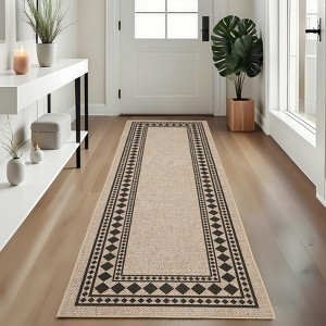 2x6FT Jute Washable Area Rug for Living Room, Modern Non-Slip Outdoor Rug for Patio, Non-Shedding Stain Resistant Soft Carpet for Bedroom - 1 of 4