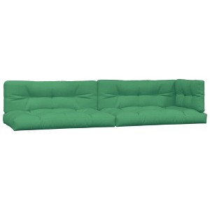 vidaXL Outdoor Pallet Cushions Set - Green 100% Polyester Fabric with Durable Hollow Fiber Filling – Seat and Back Cushions - 1 of 4