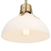 Robert Stevenson Lighting Delano Industrial Metal and Etched Glass Ceiling Light Gold and White: ETL Listed, 1-Way Dome Fixture - 3 of 4