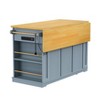 NicBex Mobile Kitchen Island Cart Kitchen Carts with Storage, 3 Drawers, 5 Shelves, Drop Leaf and 2 Stools for Kitchen, Gray Blue - 4 of 4