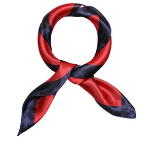 Allegra K Women's Floral Leopard Polka Dots Striped Print Square Kerchief Neck Scarf Shawl - 1 of 4
