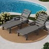 Outdoor Chaise Lounge with Rolling Wheels, Oversize HDPE 5-Position Pool Lounge Chairs, Pool Lounges Chairs - 2 of 4