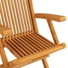 vidaXL Foldable Patio Chairs, Set of 4, Solid Teak Wood with Ergonomic Design, Easy to Store and Maintain, Versatile for Outdoor and Indoor Use - 4 of 4