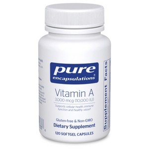 Pure Encapsulations Vitamin A - 3,000 mcg - From Cod Liver Oil - Immune & Vision Support* - Vitamin A Palmitate - Non-GMO - 120 Softgel Capsules - 1 of 4