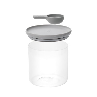 BergHOFF Leo 5" Glass Food Container with Spoon, Grey