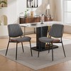 NicBex Set of 2 Mid-Century Modern Dining Chairs with Soft Backrest,Faux Leather Armless Chairs with Metal Legs for Kitchen,Living Room - 2 of 4