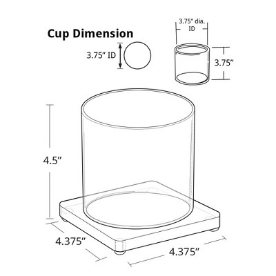 Large Clear Acrylic and Rubber Pencil Cup Holder