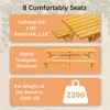 Mshliw 8-Person Wooden Picnic Table with Built-In Benches, Outdoor Dining Table with 2-Inch Umbrella Hole for Garden, Backyard, and Social Gatherings - 4 of 4