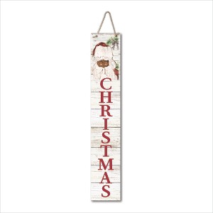 Courtside Market Here Comes Santa 7x40 Hanging Artboard with Twine - 1 of 2