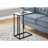 Monarch Specialties Accent Table C-Shaped End Side Snack Living Room Bedroom Metal Laminate White Black Contemporary Modern - 2 of 4
