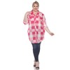 Plus Size Plaid Tunic Shirt - White Mark - 2 of 4